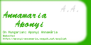 annamaria aponyi business card