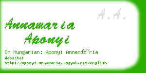 annamaria aponyi business card